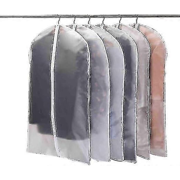 6 Pack Moth Proof Clothes Covers With Zipper For Wardrobe Storage - 60 X 100cm (white Zipper)
