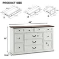 thumbnail image 7 of SinCiDo Farmhouse Buffet Cabinet, 60" Storage Cabinet w/9 Drawers, White, 7 of 7