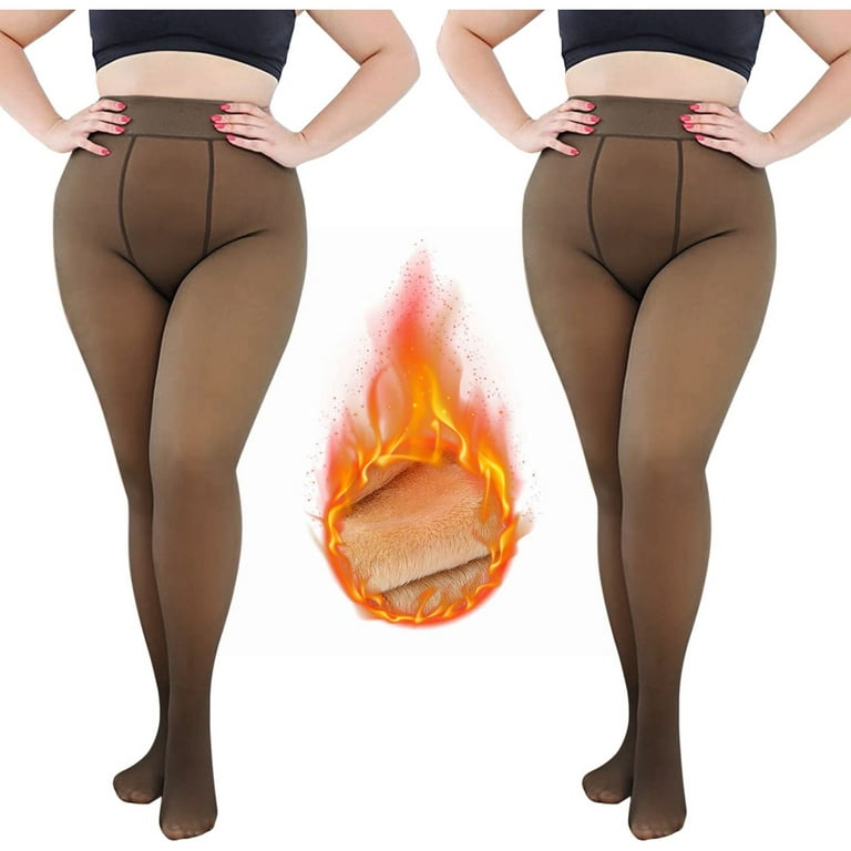 2 Women's 380G Stockings Stockings Size Pantyhose Of Through Plus Pairs  Bottoming Meat Tights Lined Footless Tights Women