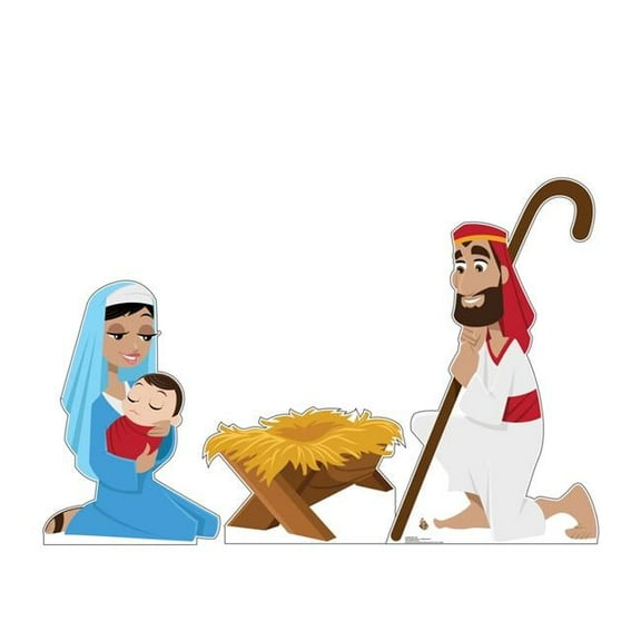 54 x 30 in. Nativity Set Cardboard Cutout, Creative for Kids