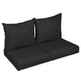 thumbnail image 3 of Sunbrella Sorra Home  Outdoor Loveseat Pillow and Cushion Set 25 in W x 25 in D x 5 in H - Black, 3 of 5