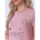thumbnail image 5 of INSPIRAR CHIC Camisones de Mujer Camisetas de Noche con Impresión de Gatos Vestido de Sueño de Manga Corta L Rosa, 5 of 6