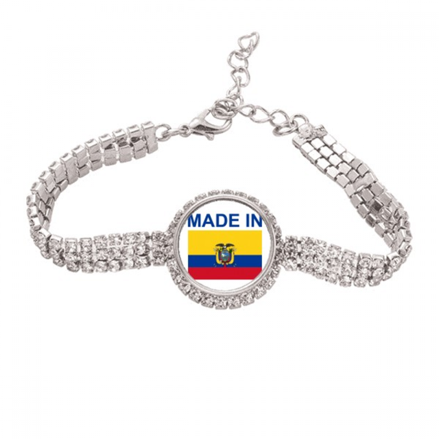 en ecuador pais amor Pulsera de tobillera de cadena de tenis, joyería de diamantes