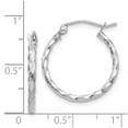 thumbnail image 2 of 14k White Gold Hinged post Twist Polished Hoop Earrings 15x20mm Wide 2mm Thick Hoop Earring for Women, 2 of 2