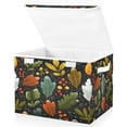 thumbnail image 2 of Storage Box With Lid 16.5x12.6x11.8In Foldable Stacked Household Storage Box Cute Christmas Leaves, 2 of 7