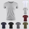 thumbnail image 5 of Ana Mens Short Sleeve T Shirt Summer Plain Casual Gym Muscle Crew Neck Slim Fit Tops, 5 of 9