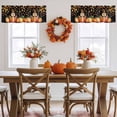 thumbnail image 5 of Kitchen Cafe Valance Curtain for Small Windows,Gnome on Autumn Pumpkins Rod Pocket Short Valances,42x18in, 5 of 9