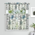 thumbnail image 2 of Kitchen Curtains 36 Inch Short - 3 Panel Set, Hawaiian Sea Turtle Ocean Design, Tropical Underwater Marine Life Print, Rod Pocket Window Curtain, Easy Wash, 2 of 6