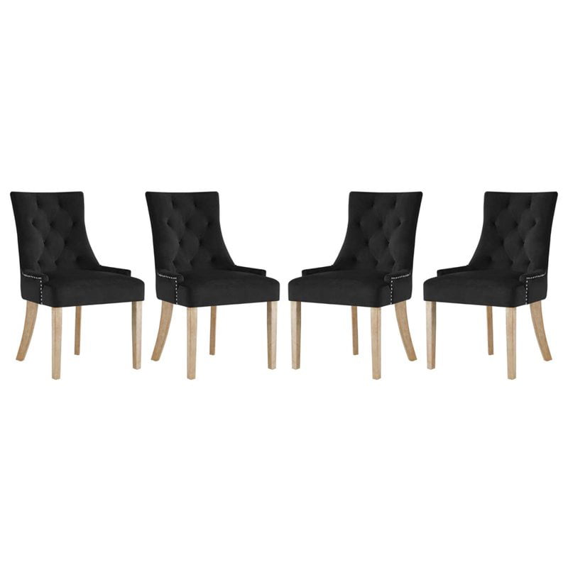 Pose Dining Chair Velvet Set Of 4 In, Modern Farmhouse Dining Chairs Set Of 4