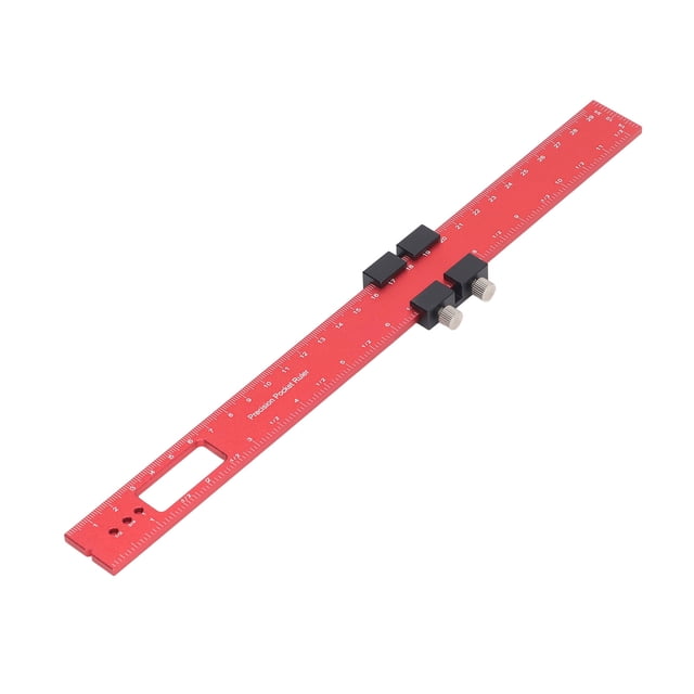 Regla de trazado de carpintería de 300mm, regla de marcado de tobogán de bolsillo para carpintería de aleación de aluminio