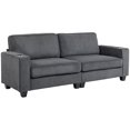 thumbnail image 1 of HOMCOM Canapé 3 Places avec Coussin à Ressorts Porte-Gobelet pour Chambre Gris Foncé, 1 of 10