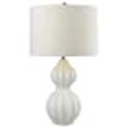 thumbnail image 3 of Ribbed Gourd Table Lamp in Gloss White Ceramic - LED, 3 of 3