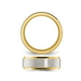 thumbnail image 3 of Mens Yellow Plated Stainless Steel Center Brushed Band Ring (8mm), 3 of 4