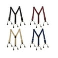 thumbnail image 3 of 6 Button Holes Link Men's Suspenders with 2 Length Adjusters Wine Red, 3 of 5