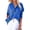 Blue, variant on Women's Oversized Hoodie Sweatshirt Button Up V Neck Long Sleeve Pullover Top with Pockets for Spring Fall Winter