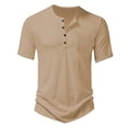 thumbnail image 4 of Big and Tall Shirts for Men Casual T Shirts Short Sleeve Solid Color Button Up Tee For Daily Wear Outdoor Activities Spring Summer Comfortable Top Heat Transfer Paper T Mens Tall A Shirt Mens 3XL, 4 of 4
