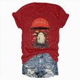 thumbnail image 5 of TOWED22 Women Funny Halloween Funny Ghost Graphic Tee Casual Spooky Print Fall Pumpkin Tops(Red,M), 5 of 5