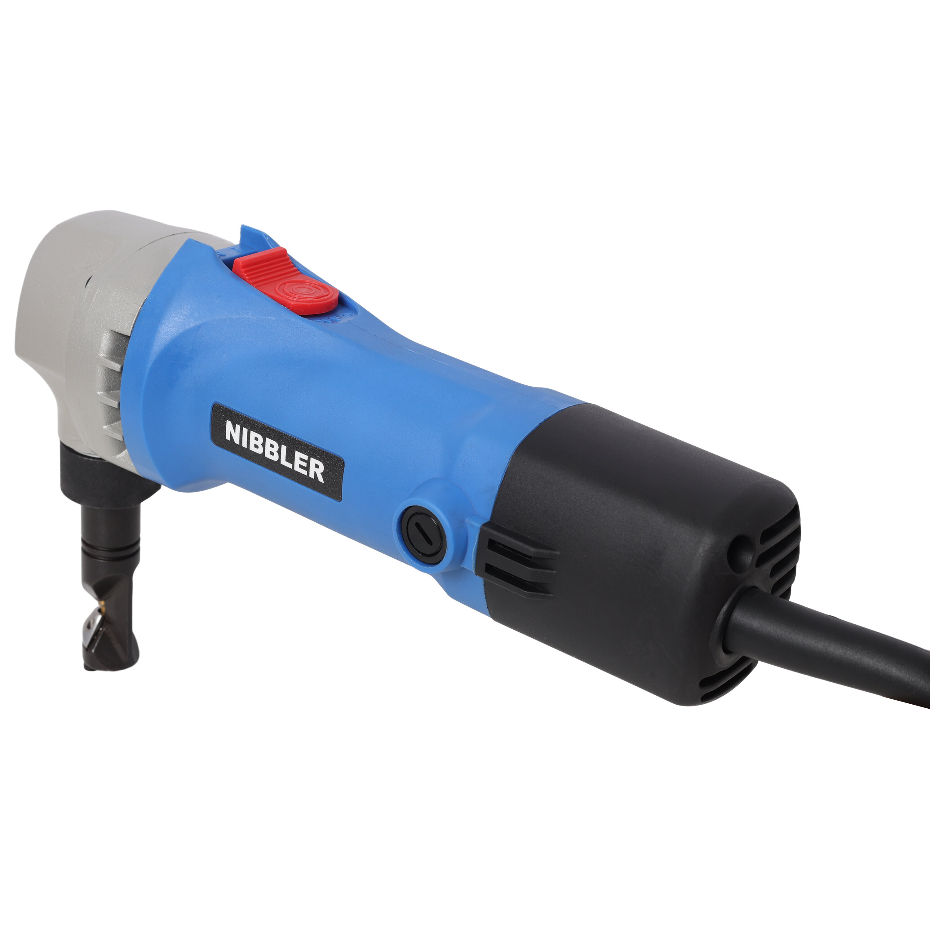 , Electric Sheet Metal Nibbler 16 Gauge Precision Metal Cutting Tool,360° Rotation Electric Cutter, Blue ,Plastic ,