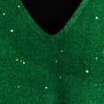 thumbnail image 5 of Aobny Women's Blouses Party Sequin T-shirt Long Sleeve Pullover V-Neck Green Christmas Teacher Shirt,S, 5 of 9