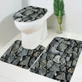 thumbnail image 3 of Hiroekza Bathroom Rug Set with Toilet Cover - 3 Piece Absorbent Non-Slip Mat Set Includes 1 Bathroom Rugs 1 Toilet Cover 1 U-Shaped Floor & Toilet Seat Mat Home Decor Polyester, 3 of 6