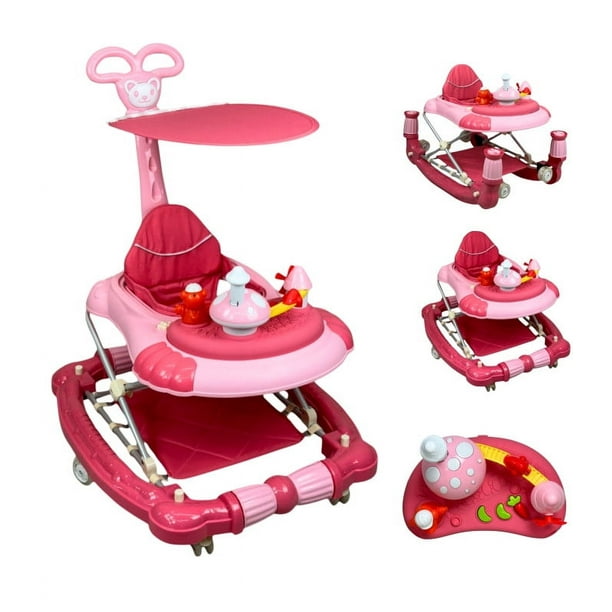 The Baby Shop Caminadora Andadera Rosa P/ Bebé Plegable Centro Juguete 3 En 1