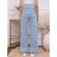 thumbnail image 4 of DARING DIVA Women's Maternity Cuffed High Stretchy Over the Belly Pants S Blue, 4 of 8