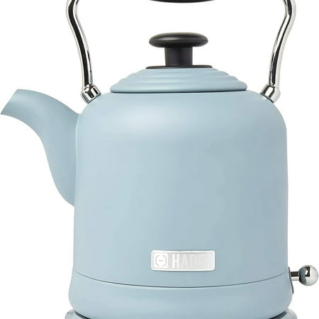 75025 Highclere Vintage Retro 1.5 Liter/6 Cup Capacity Innovative Cordless Electric Stainless Steel Tea Pot Kettle With 360 Degree Base, Pool Blue
