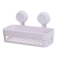 thumbnail image 1 of Estante organizador de plástico con ventosa para baño, cocina y ducha (blanco), 1 of 2