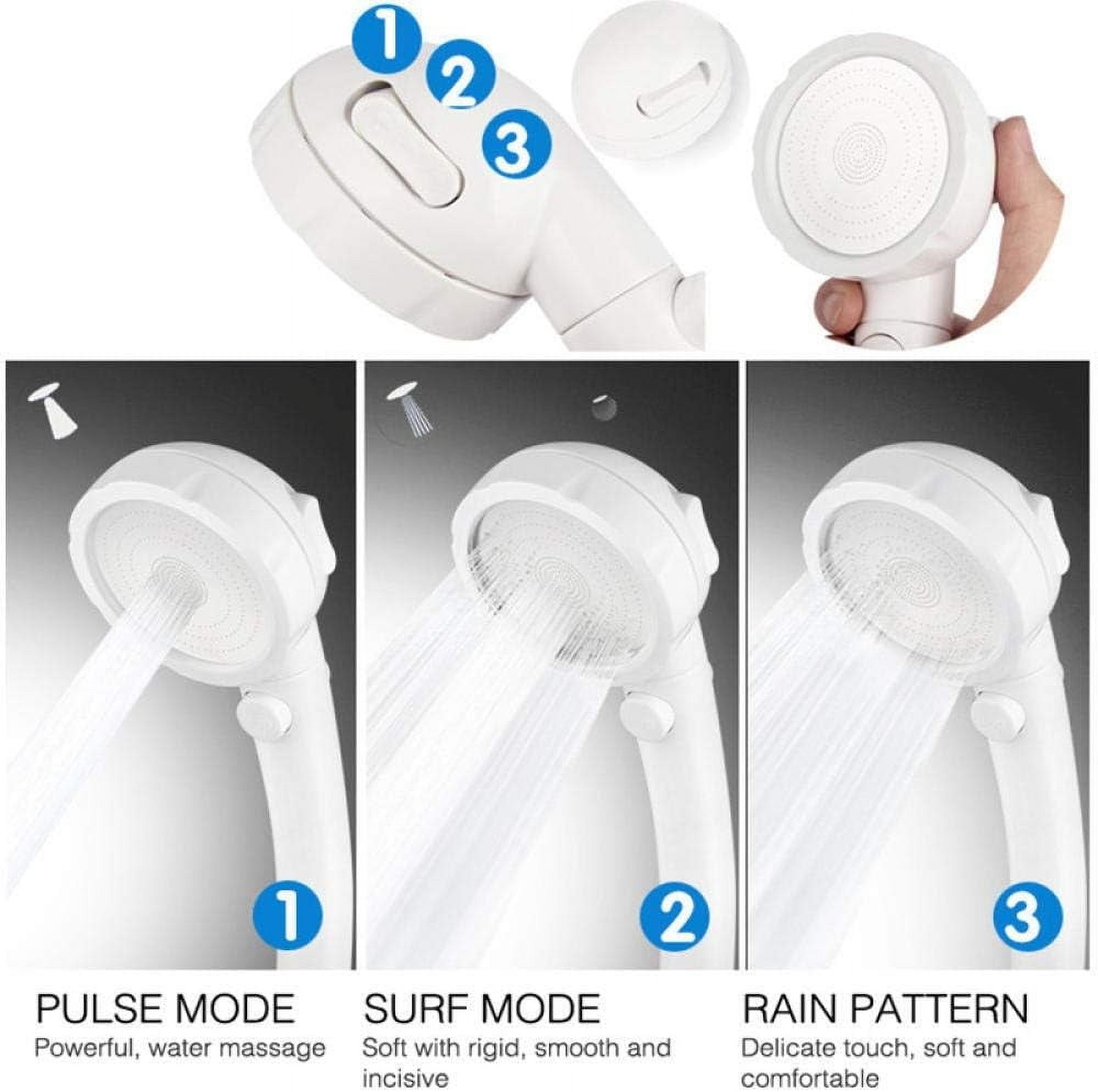 Shower Head Handheld Water Saving Rain Shower Head High Pressure 3 Stage Magic Spa Shower Head Mist for Bathroom Ceramic Ball Shower Showerhead