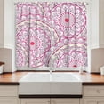 thumbnail image 2 of Ambesonne Mandala Kitchen Curtains, Leaf Like Circled Pattern, 55"x45", Hot Pink Magenta, 2 of 3