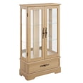 thumbnail image 5 of Glass Cabinet Lighted Glass Cabinet Curio Display Cabinet with Adjustable Glass Shelves 2 Doors and 1 drawer Cabinet Bulb Included, 5 of 13