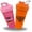 Pink/Orange, variant on Magiko Motivational Protein Shaker Sports and Outdoor 2 Pack 28oz Nutrition Water Bottle