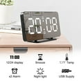 thumbnail image 2 of FNNMNNR Alarm Clock LED Digital Clock Multifunctional Mirror Snooze Display Time Night LCD Table Light Office USB Cable Digital Clock, 2 of 9