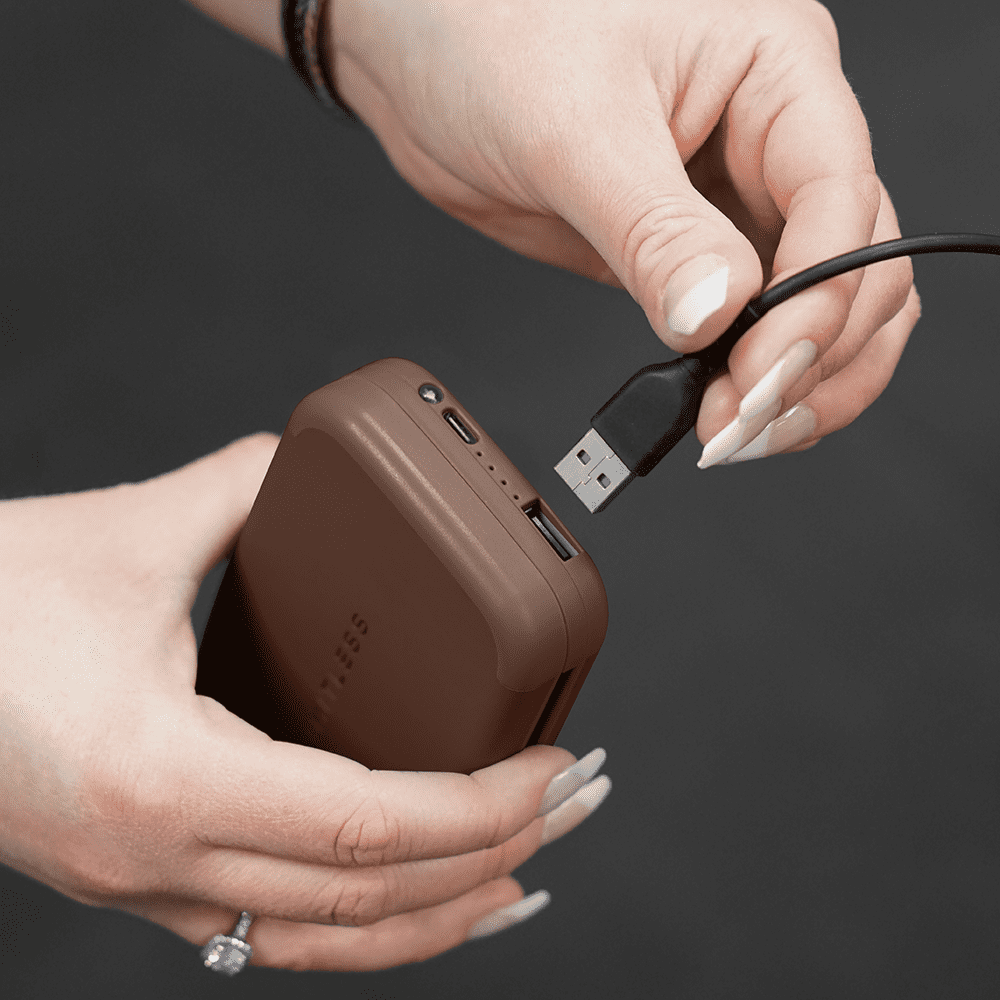 RFID Blocking Wallet & Power Bank With Built-In Charging Cable & Interchangeable Adapters (Mahogany)