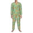 thumbnail image 3 of Xecao Cute Shiba And Pumpkins Print Pajamas Set Mens Pajamas Long Sleeve Loungewear Two-Piece Sleepwear Button-Down Pjs Set,2PJS-Small, 3 of 7