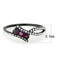 thumbnail image 2 of Luxe Jewelry Designs Women's Black Ion Plated Stainless Steel Ring with Cubic Zirconia Fuchsia -, 2 of 4