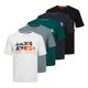 thumbnail image 1 of JACK&JONES camiseta hombre, pack de 5 - JJLUKE TEE 5PK, manga corta, cuello redondo, algodón Blanco/Azul/Negro M (Medium), 1 of 7