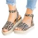 thumbnail image 1 of Sandalias Con Correa Hebilla en El Tobillo Zapatos Diarios Cuero PU para Mujer, 1 of 9