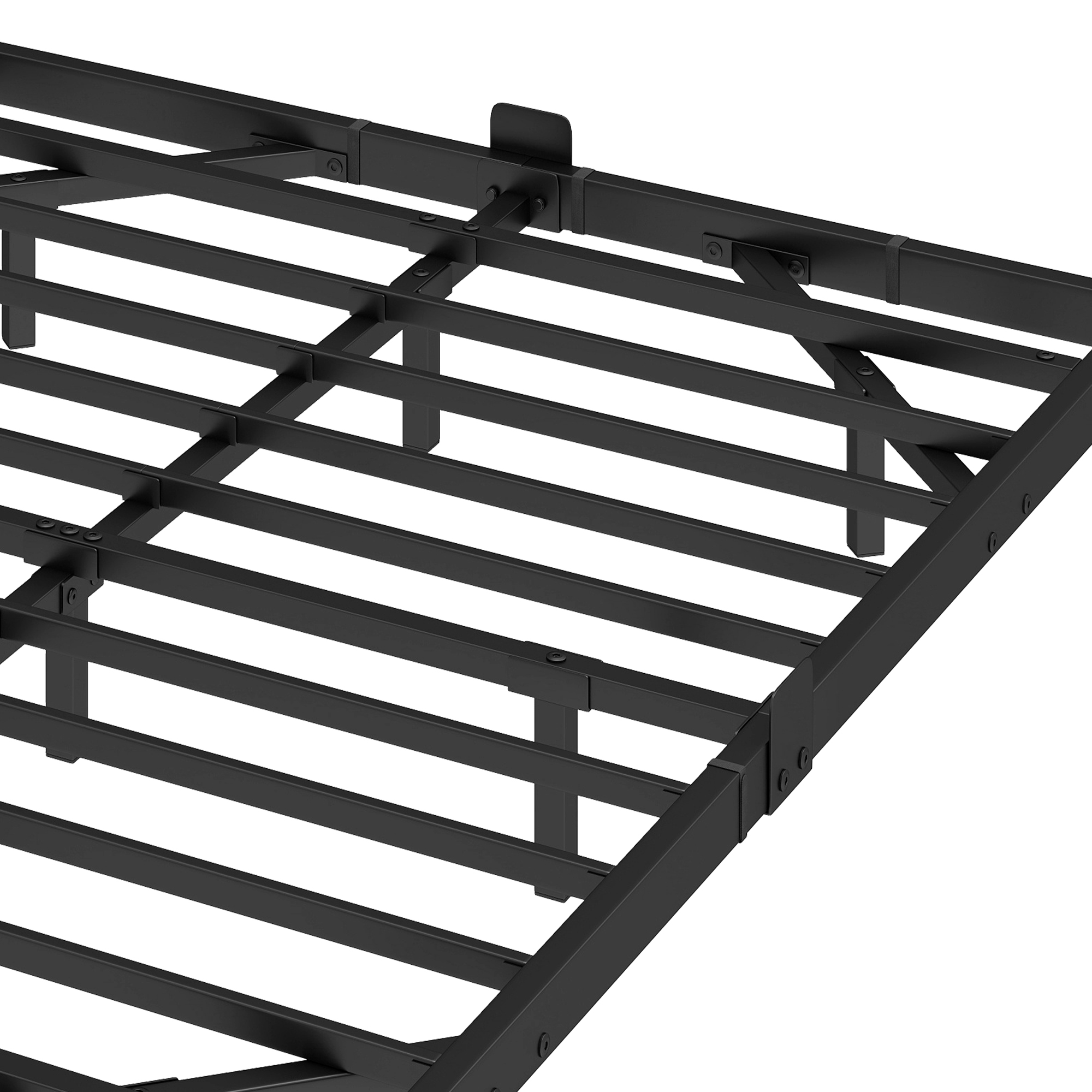 Uforic Full Size Floating Bed Frame with LED Lights and Charging Station, Easy Assembly Heavy Duty Metal Platform Bed, No Box Spring Required (Black)
