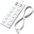 SUPERDANNY Power Strip Surge Protector 2800 Joules 10 AC Outlets and 4