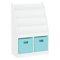 thumbnail image 2 of RiverRidge Kid Bookshelf Toy Storage Organizer with 4 Bookracks 2 Cubbies and 2 Aqua Bins, 2 of 7