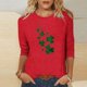 thumbnail image 1 of TaTaai Ladies St. Patrick's Day Theme Print 3/4 Sleeve Casual Tops Round Neck Loose Comfy Fashion Blouses Stretchy Breathable Daily Holiday Outfits Gift, 1 of 4