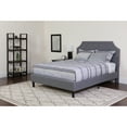 thumbnail image 2 of Flash Furniture Brighton Twin Size Tufted Upholstered Platform Bed in Light Gray Fabric with Memory Foam Mattress, 2 of 5