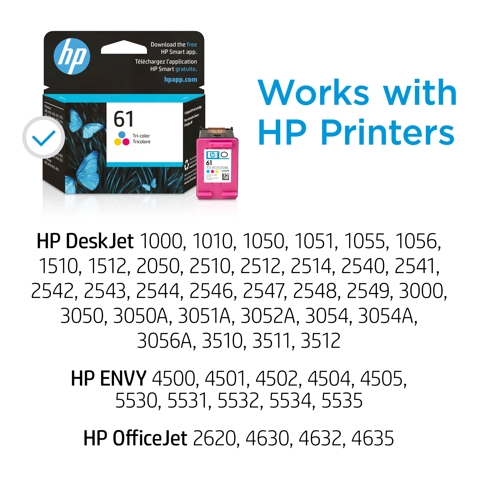 HP 61 Tri-color Original Ink Cartridge (CH562WN) - image 3 of 7