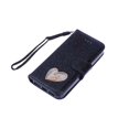 thumbnail image 3 of Fashionable Mobile Phone Case Bling Diamond PU Wallet For Anniversary Day Present Compatible With iPhone 5/5S/SE In Black 1Pcs, 3 of 3