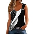 thumbnail image 2 of Aobny Fancy Dressy Tank Tops for Women's Ring Flowy T-shirts Graphic V-Neck Camisole Vacation Shirts, 2 of 4
