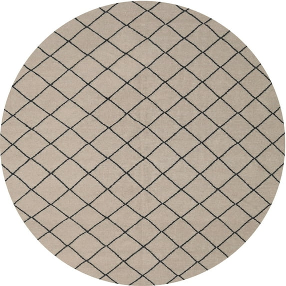 Ahgly Company Indoor Round Contemporary Tan Brown Solid Area Rugs, 8' Round