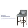 thumbnail image 4 of Flash Furniture Carmel Series 30" High Transitional Walnut Barstool with Accent Nail Trim in Light Gray LeatherSoft, 4 of 12