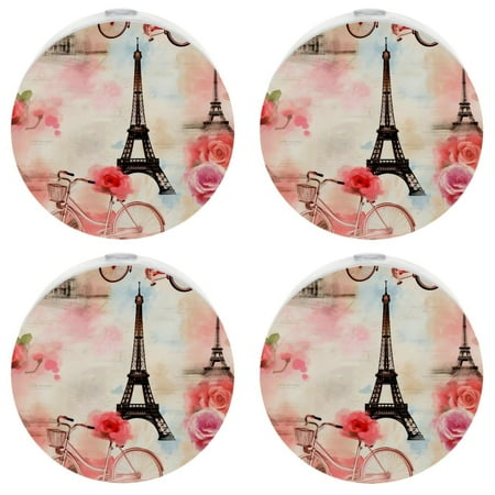 

Automatic Night Lights Plug into Wall for Kids & Adults Rose Bike Eiffel Tower Dusk to Dawn Sensor Nightlights for Room Bedroom Bathroom Hallway Kitchen