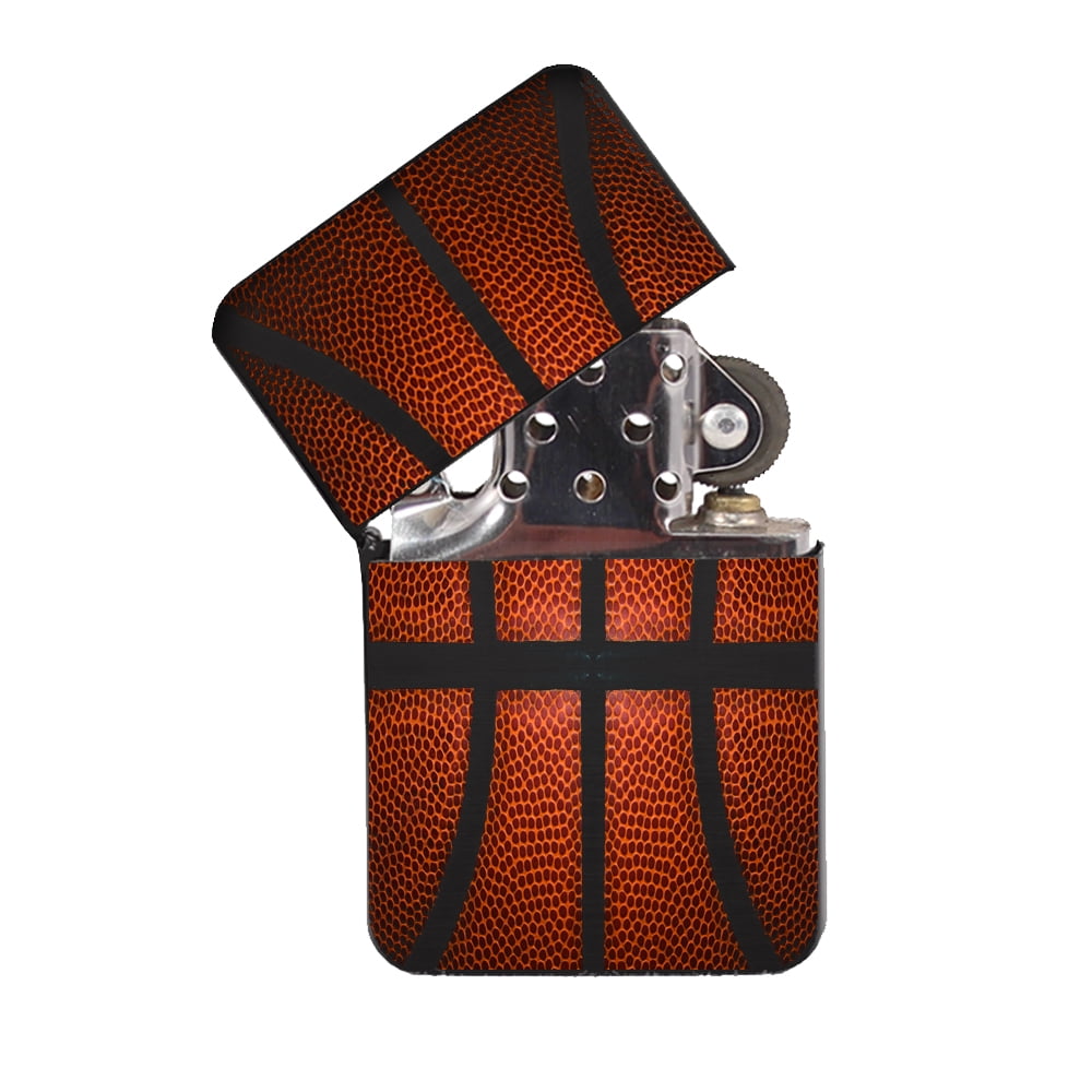 KuzmarK Black Windproof Flip Top Lighter Basketball Life
